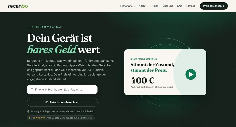 Website recanbo Geräteankauf München